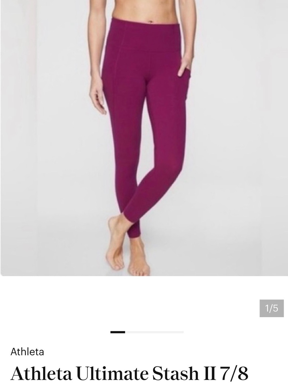 Athleta Ultimate Stash II 7/8 Tight - Magenta